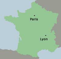 Lage Lyons in Frankreich