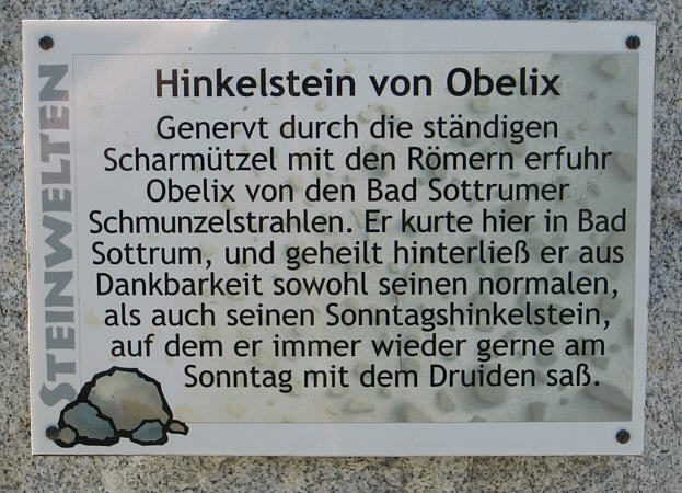 das Schild am Hinkelstein